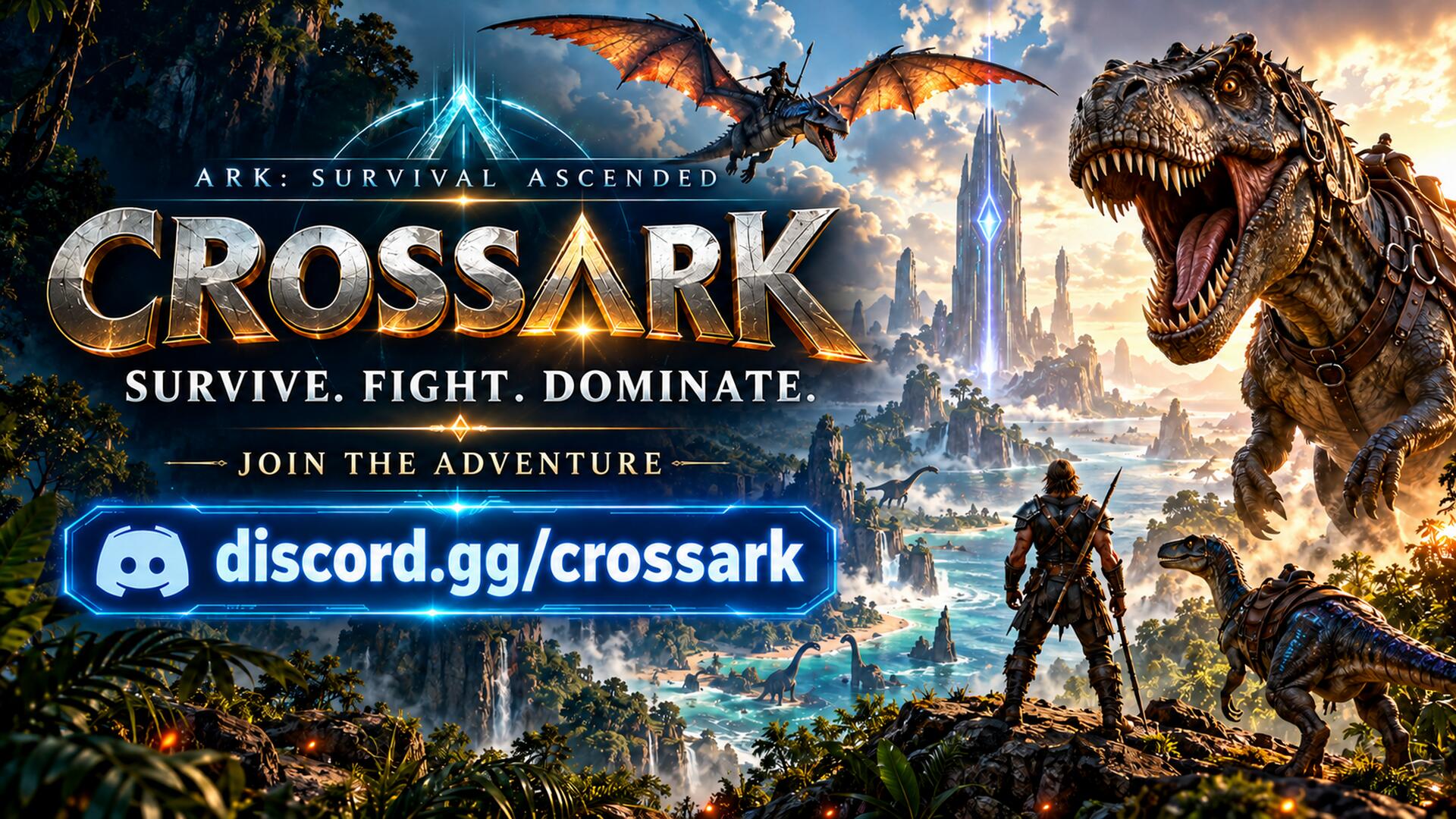 Discovery splash banner for Ark CrossArk EN/FR/QC TX25 All 10 Discord server