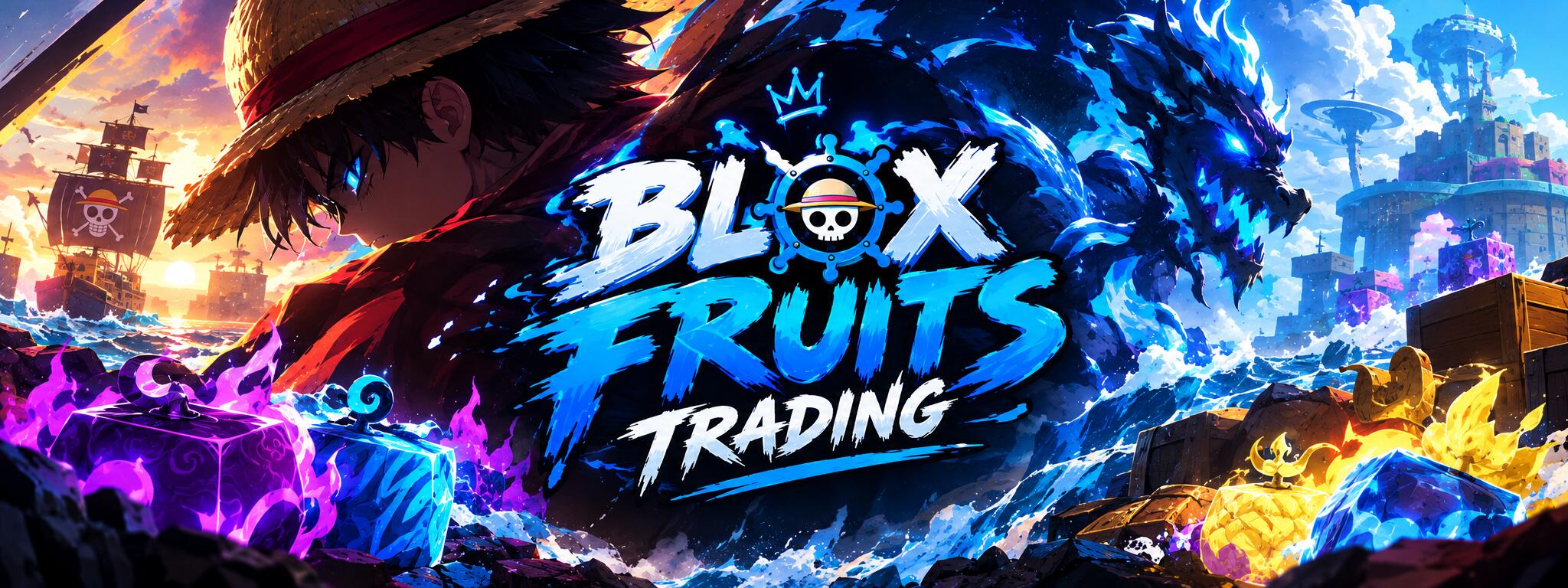 Discovery splash banner for Blox Fruits Trading Community Discord server