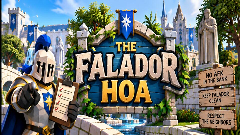 Discovery splash banner for The Falador HOA Discord server