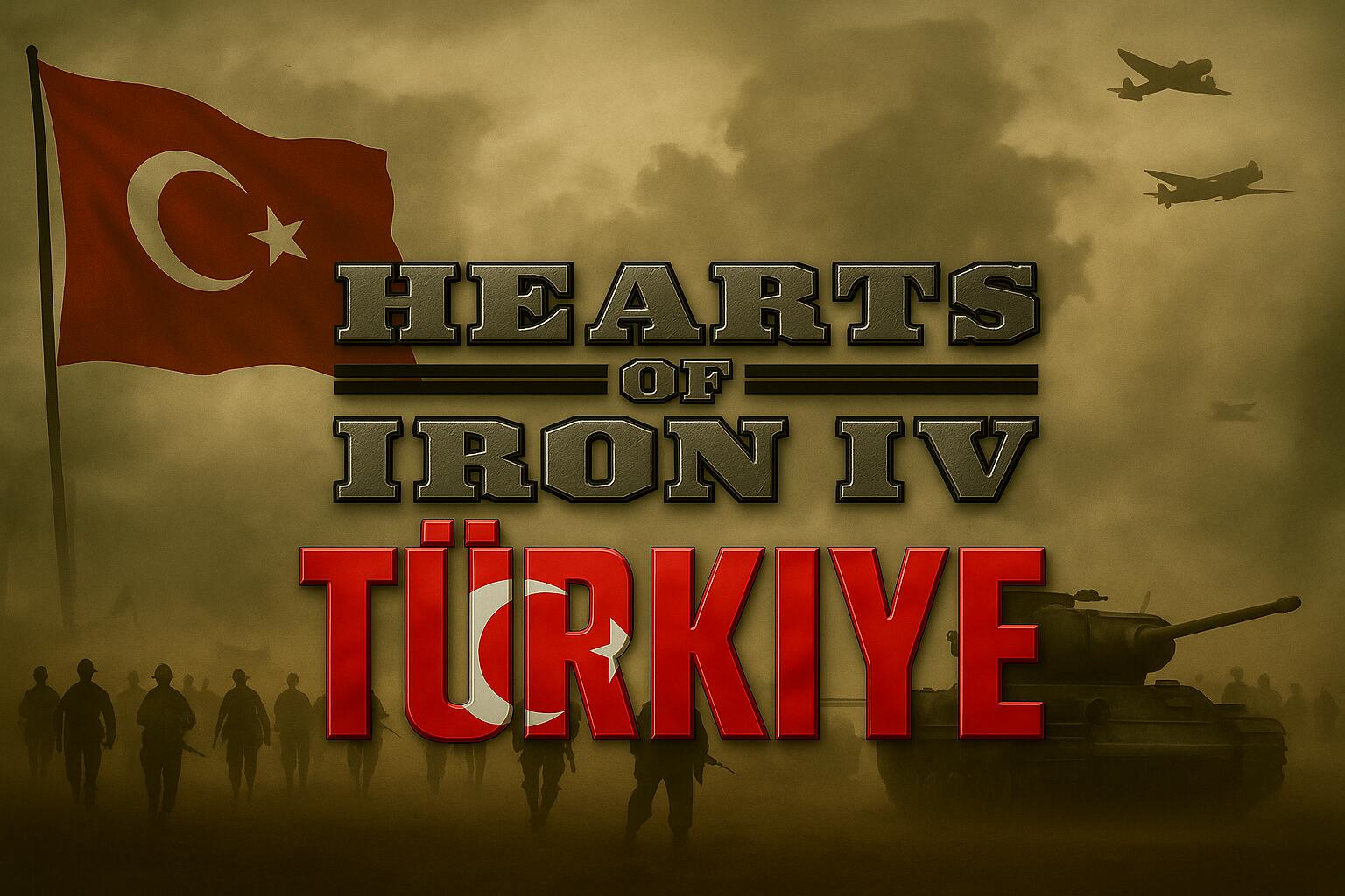 Discovery splash banner for Hearts of Iron IV Türkiye Discord server