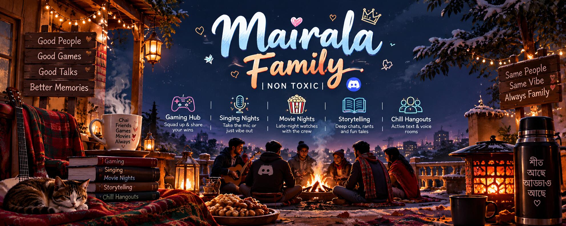Discovery splash banner for MAIRALA FAMILY | NON TOXIC Discord server