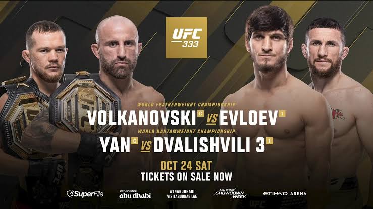 Discovery splash banner for UFC 333: Volkanovski vs Evloev - UCC | The Fight Hub Discord Stream Discord server
