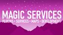 Discovery splash banner for Magic Services and Development Discord server