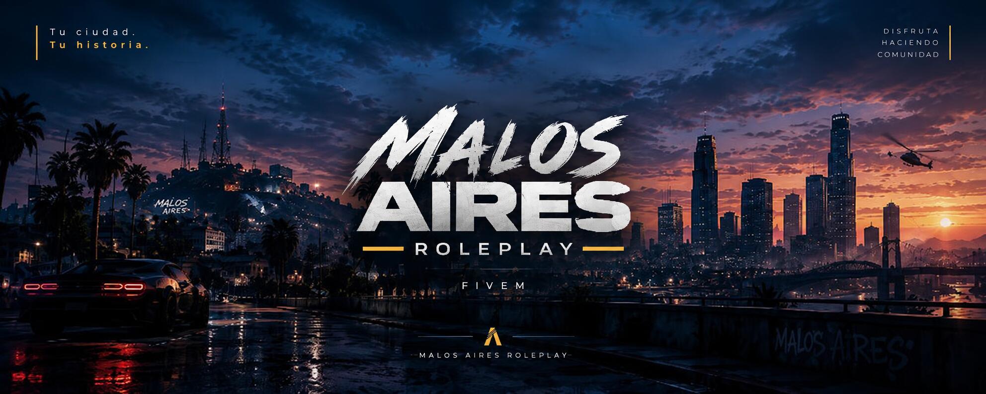 Discovery splash banner for Malos Aires RP Discord server